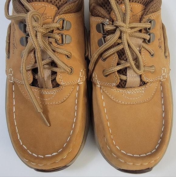 World Wide Sportsman Blue Water Oxford Tan Shoes Mens Size 8 - Picture 1 of 14